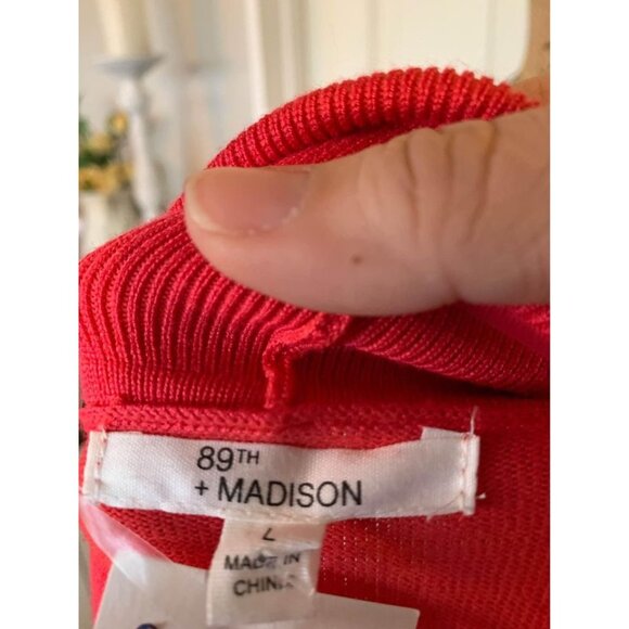 π 2/$30 π 89th & Maddison Candy Apple Red Cardigan NWT Large - Picture 5 of 5